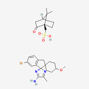 molecular formula C28H38BrN3O5S B13333721 (1R,1'S,4S)-6'-bromo-4-methoxy-5''-methyl-3'H-dispiro[cyclohexane-1,2'-indene-1',2''-imidazol]-4''-amine ((1R,4S)-7,7-dimethyl-2-oxobicyclo[2.2.1]heptan-1-yl)methanesulfonate 