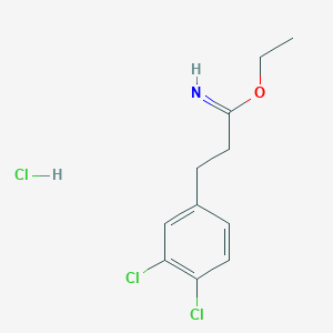 molecular formula C11H14Cl3NO B13333726 Ethyl 3-(3,4-dichlorophenyl)propanimidate hydrochloride 