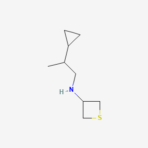 molecular formula C9H17NS B13333784 N-(2-Cyclopropylpropyl)thietan-3-amine 