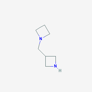 molecular formula C7H14N2 B13333799 3-[(Azetidin-1-yl)methyl]azetidine 