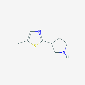 molecular formula C8H12N2S B13333819 5-Methyl-2-(pyrrolidin-3-yl)thiazole 