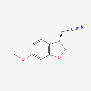 molecular formula C11H11NO2 B13333825 (S)-2-(6-Methoxy-2,3-dihydrobenzofuran-3-yl)acetonitrile 