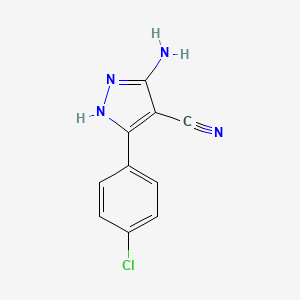 molecular formula C10H7ClN4 B1333383 5-Amino-3-(4-chlorophenyl)-1H-pyrazole-4-carbonitrile CAS No. 42754-62-1