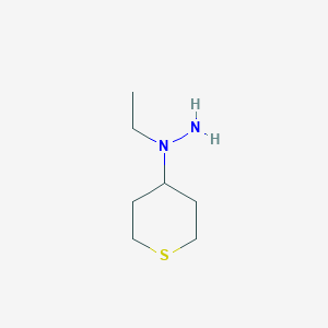 1-ethyl-1-(tetrahydro-2H-thiopyran-4-yl)hydrazine