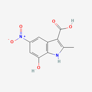 molecular formula C10H8N2O5 B13333865 7-Hydroxy-2-methyl-5-nitro-1H-indole-3-carboxylic acid 