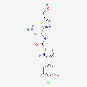 N-[2-amino-1-[5-(hydroxymethyl)thiazol-2-yl]ethyl]-5-(4-chloro-3,5-difluoro-phenyl)-1H-pyrrole-2-carboxamide