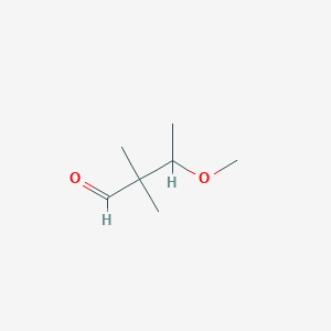 molecular formula C7H14O2 B13333887 3-Methoxy-2,2-dimethylbutanal 