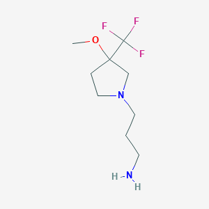 3-(3-Methoxy-3-(trifluoromethyl)pyrrolidin-1-yl)propan-1-amine