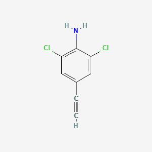 molecular formula C8H5Cl2N B13334026 2,6-Dichloro-4-ethynylaniline 