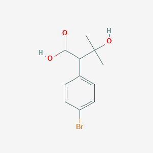 molecular formula C11H13BrO3 B13334042 2-(4-Bromophenyl)-3-hydroxy-3-methylbutanoic acid 