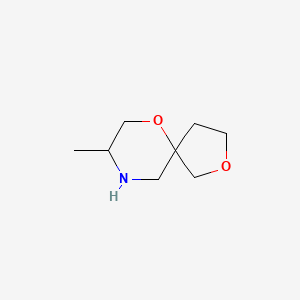 molecular formula C8H15NO2 B13334052 8-Methyl-2,6-dioxa-9-azaspiro[4.5]decane 