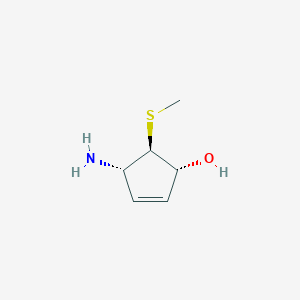 B133341 (1R,4S,5R)-4-amino-5-methylsulfanylcyclopent-2-en-1-ol CAS No. 154396-79-9