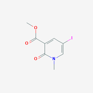 molecular formula C8H8INO3 B13334107 Methyl 5-iodo-1-methyl-2-oxo-1,2-dihydropyridine-3-carboxylate 