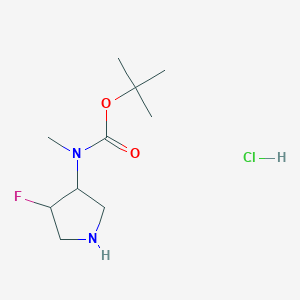 molecular formula C10H20ClFN2O2 B13334114 tert-Butyl (4-fluoropyrrolidin-3-yl)(methyl)carbamate hydrochloride 