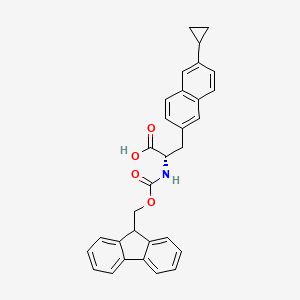 molecular formula C31H27NO4 B13334222 (S)-2-((((9H-Fluoren-9-yl)methoxy)carbonyl)amino)-3-(6-cyclopropylnaphthalen-2-yl)propanoic acid 