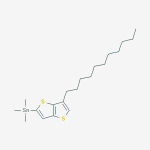 molecular formula C20H34S2Sn B13334246 Trimethyl(6-undecylthieno[3,2-b]thiophen-2-yl)stannane 