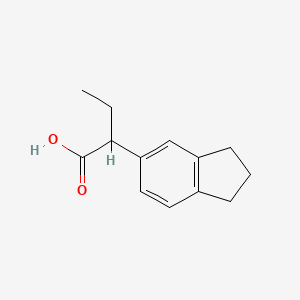 molecular formula C13H16O2 B13334263 2-(2,3-dihydro-1H-inden-5-yl)butanoic acid 