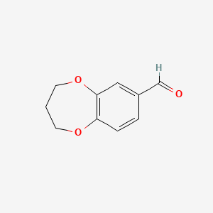 molecular formula C10H10O3 B1333429 3,4-二氢-2H-1,5-苯并二氧杂环庚-7-甲醛 CAS No. 67869-90-3