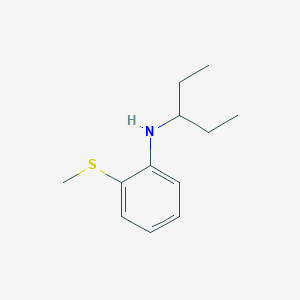 molecular formula C12H19NS B13334296 2-(Methylthio)-N-(pentan-3-yl)aniline 