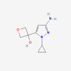 3-(3-Amino-1-cyclopropyl-1H-pyrazol-5-yl)oxetan-3-ol