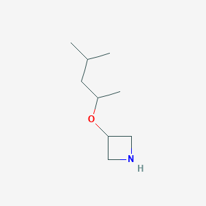 molecular formula C9H19NO B13334316 3-[(4-Methylpentan-2-yl)oxy]azetidine 