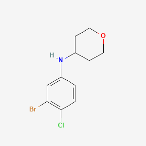 molecular formula C11H13BrClNO B13334348 N-(3-Bromo-4-chlorophenyl)oxan-4-amine 