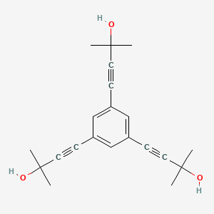 molecular formula C21H24O3 B13334356 3-Butyn-2-ol, 4,4',4''-(1,3,5-benzenetriyl)tris[2-methyl- CAS No. 105405-52-5