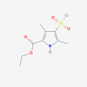 molecular formula C9H12ClNO4S B1333436 4-(氯磺酰基)-3,5-二甲基-1H-吡咯-2-甲酸乙酯 CAS No. 368869-88-9