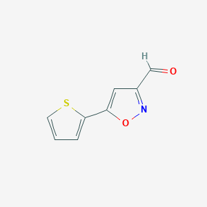 molecular formula C8H5NO2S B1333437 5-噻吩-2-基-异噁唑-3-甲醛 CAS No. 465514-11-8