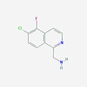 molecular formula C10H8ClFN2 B13334411 (6-Chloro-5-fluoroisoquinolin-1-yl)methanamine 