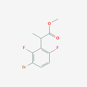 molecular formula C10H9BrF2O2 B13334420 Methyl 2-(3-bromo-2,6-difluorophenyl)propanoate 