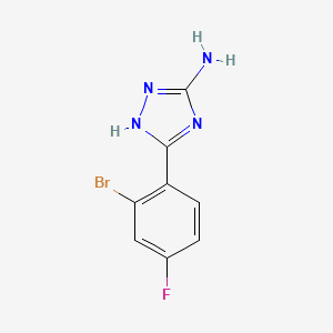 molecular formula C8H6BrFN4 B13334432 5-(2-Bromo-4-fluorophenyl)-4H-1,2,4-triazol-3-amine 