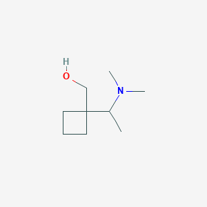 molecular formula C9H19NO B13334444 (1-(1-(Dimethylamino)ethyl)cyclobutyl)methanol 