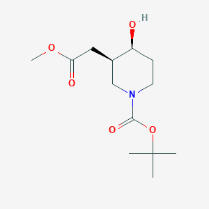 tert-Butyl (3R,4S)-4-hydroxy-3-(2-methoxy-2-oxoethyl)piperidine-1-carboxylate