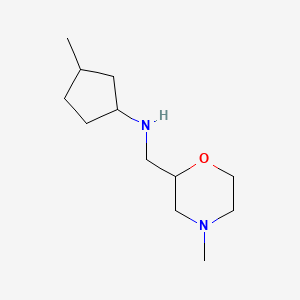 molecular formula C12H24N2O B13334461 3-Methyl-N-[(4-methylmorpholin-2-yl)methyl]cyclopentan-1-amine 