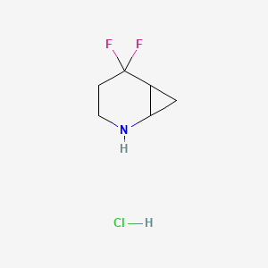 molecular formula C6H10ClF2N B13334528 5,5-Difluoro-2-azabicyclo[4.1.0]heptane hydrochloride 