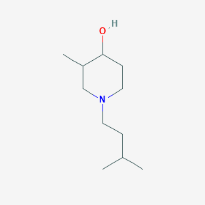 molecular formula C11H23NO B13334536 1-Isopentyl-3-methylpiperidin-4-ol 