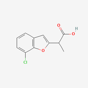 molecular formula C11H9ClO3 B13334549 2-(7-Chloro-1-benzofuran-2-yl)propanoic acid 