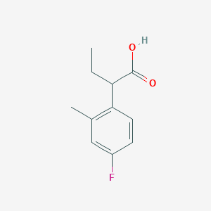 molecular formula C11H13FO2 B13334603 2-(4-Fluoro-2-methylphenyl)butanoic acid 