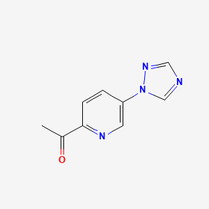 molecular formula C9H8N4O B13334613 1-[5-(1H-1,2,4-Triazol-1-yl)pyridin-2-yl]ethan-1-one 