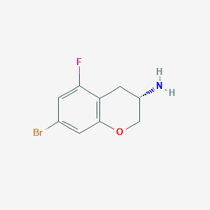 molecular formula C9H9BrFNO B13334701 (S)-7-Bromo-5-fluorochroman-3-amine 