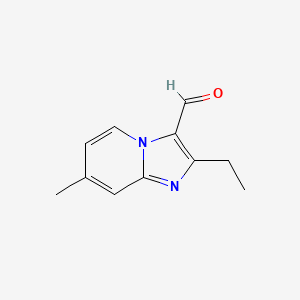 molecular formula C11H12N2O B13334739 2-Ethyl-7-methylimidazo[1,2-A]pyridine-3-carbaldehyde 