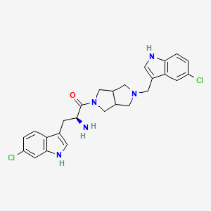 molecular formula C26H27Cl2N5O B13334754 (2S)-2-Amino-3-(6-chloro-1H-indol-3-yl)-1-(5-((5-chloro-1H-indol-3-yl)methyl)hexahydropyrrolo[3,4-c]pyrrol-2(1H)-yl)propan-1-one 