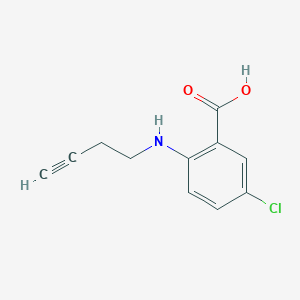 molecular formula C11H10ClNO2 B13334759 2-[(But-3-yn-1-yl)amino]-5-chlorobenzoic acid 