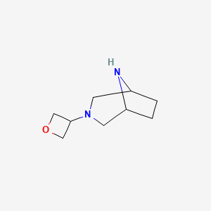 molecular formula C9H16N2O B13334811 3-(Oxetan-3-yl)-3,8-diazabicyclo[3.2.1]octane 