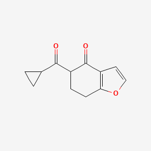 molecular formula C12H12O3 B13334845 5-Cyclopropanecarbonyl-4,5,6,7-tetrahydro-1-benzofuran-4-one 