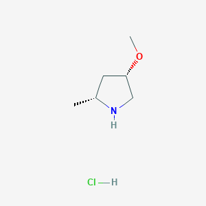 molecular formula C6H14ClNO B13334875 (2R,4S)-4-Methoxy-2-methylpyrrolidine hydrochloride 