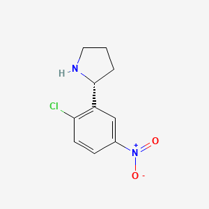 molecular formula C10H11ClN2O2 B13334880 (R)-2-(2-Chloro-5-nitrophenyl)pyrrolidine 