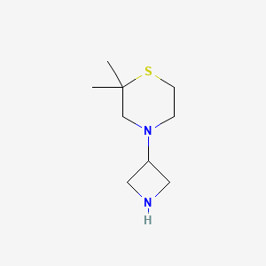 molecular formula C9H18N2S B13334898 4-(Azetidin-3-yl)-2,2-dimethylthiomorpholine 