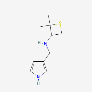 molecular formula C10H16N2S B13334937 N-((1H-Pyrrol-3-yl)methyl)-2,2-dimethylthietan-3-amine 